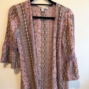 Gypsies & Moondust Pink Lavender Patchwork Floral Top